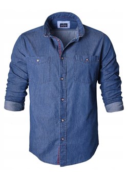 Delikatnie Taliowana Koszula Weekendowa - Pako Jeans - Jeans (Denim) KSDCpjnsSCORP ze sklepu JegoSzafa.pl w kategorii Koszule męskie - zdjęcie 186265734