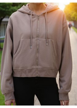 Sinsay - Bluza z kapturem z zapięciem - beżowy ze sklepu Sinsay w kategorii Bluzy damskie - zdjęcie 186266672