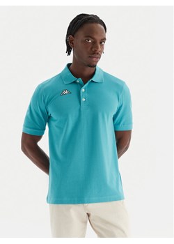 Kappa Polo Logo Sharas Mss 302B3D0 Turkusowy Regular Fit ze sklepu MODIVO w kategorii T-shirty męskie - zdjęcie 186267373