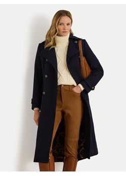 LAUREN RALPH LAUREN Płaszcz wełniany 297P04150002 Granatowy Regular Fit ze sklepu MODIVO w kategorii Płaszcze damskie - zdjęcie 186267670