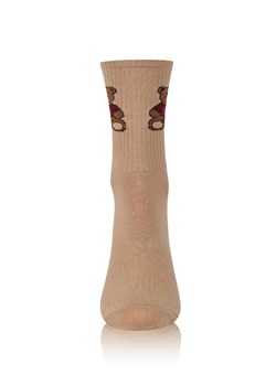 Skarpetki męskie z misiem S180D Ted, Kolor beżowo-bordowy, Rozmiar 41-43, Italian Fashion ze sklepu Primodo w kategorii Skarpetki męskie - zdjęcie 186269960