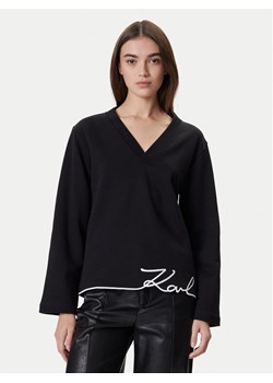 KARL LAGERFELD Bluza A4W20040 Czarny Regular Fit ze sklepu MODIVO w kategorii Bluzy damskie - zdjęcie 186272692