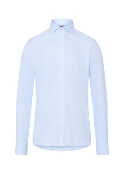 Finshley & Harding Męska koszula biznesowa Mężczyźni Slim Fit Bawełna jasnoniebieski wzorzysty ze sklepu vangraaf w kategorii Koszule męskie - zdjęcie 186274493