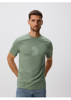Reserved - T-shirt regular z haftem - jasnozielony ze sklepu Reserved w kategorii T-shirty męskie - zdjęcie 186275572
