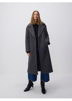 Reserved - Gładki płaszcz oversize - ciemnoszary ze sklepu Reserved w kategorii Płaszcze damskie - zdjęcie 186275841