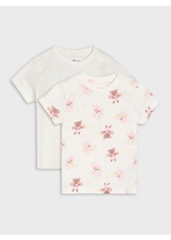 Sinsay - Koszulki z krótkim rękawem 2 pack - kremowy - id: 111FT-01X - marki Sinsay - 186277474 Sinsay - Koszulki z krótkim rękawem 2 pack - kremowy ze sklepu Sinsay w kategorii Kaftaniki i bluzki - zdjęcie 186277474