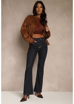 Granatowe Jeansy Flare High Waist Salinnava ze sklepu renee.pl w kategorii Jeansy damskie - zdjęcie 186278953