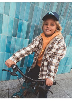 Reserved - Koszula oversize w kratę - beżowy ze sklepu Reserved w kategorii Koszule chłopięce - zdjęcie 186282300