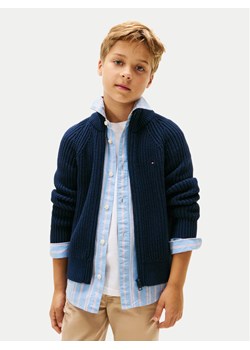 Tommy Hilfiger Kardigan KB0KB09913 Granatowy Regular Fit ze sklepu MODIVO w kategorii Swetry chłopięce - zdjęcie 186283741