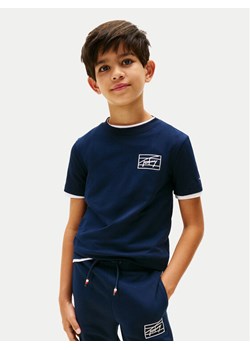 Tommy Hilfiger T-Shirt Varsity Print KB0KB09932 Granatowy Regular Fit ze sklepu MODIVO w kategorii T-shirty chłopięce - zdjęcie 186283820