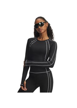 Damski longsleeve treningowy Under Armour UA ColdGear Textured Crew - czarny ze sklepu Sportstylestory.com w kategorii Bluzki damskie - zdjęcie 186288542