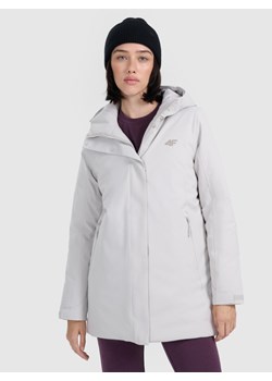 Damska parka zimowa 4F FRAW25TTJAF1027 - szara ze sklepu Sportstylestory.com w kategorii Kurtki damskie - zdjęcie 186288632