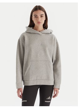 adidas Bluza ALL SZN Holiday Glitter Fleece JV5757 Szary Loose Fit ze sklepu MODIVO w kategorii Bluzy damskie - zdjęcie 186294803