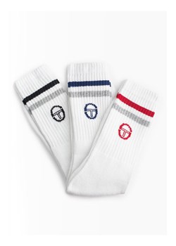 Sergio Tacchini 3-pack białe skarpetki męskie 1003, Kolor biały-wzór, Rozmiar 39-42, Sergio Tacchini ze sklepu Intymna w kategorii Skarpetki męskie - zdjęcie 186296281