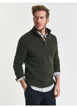 Gant Męski wełniany sweter Mężczyźni oliwkowy marmurkowy ze sklepu vangraaf w kategorii Swetry męskie - zdjęcie 186299574