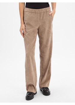 MAC Damskie spodnie sztruksowe - Chiara Kobiety Sztuczne włókno beżowy jednolity ze sklepu vangraaf w kategorii Spodnie damskie - zdjęcie 186299600