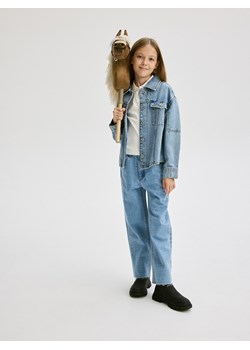 Reserved - Jeansy straight fit z ćwiekami - niebieski - id: 086CD-50J - marki Reserved - 186299630 Reserved - Jeansy straight fit z ćwiekami - niebieski ze sklepu Reserved w kategorii Spodnie dziewczęce - zdjęcie 186299630