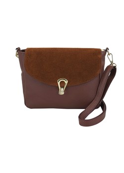 Torebka Barberinis ze złotym zapięciem - Brązowa - id: 11428n - marki Barberini's - 186302000 Torebka Barberinis ze złotym zapięciem - Brązowa ze sklepu butyolivier w kategorii Listonoszki - zdjęcie 186302000