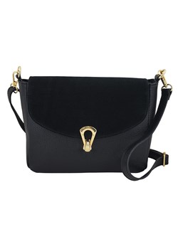 Torebka Barberinis ze złotym zapięciem - Czarna - id: 11430n - marki Barberini's - 186302003 Torebka Barberinis ze złotym zapięciem - Czarna ze sklepu butyolivier w kategorii Listonoszki - zdjęcie 186302003