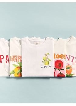 Reserved - T-shirt boxy - biały ze sklepu Reserved w kategorii Bluzki damskie - zdjęcie 186303172