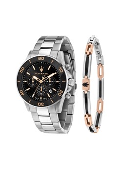 Maserati Zestaw zegarek i bransoletka Competizione Diver Chronograph Gift SET R8873600001 Srebrny ze sklepu MODIVO w kategorii Zegarki - zdjęcie 186304410