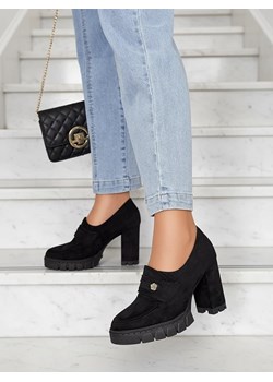 Eleganckie Czarne Buty Anitka z Ekoskóry ze sklepu royalfashion.pl w kategorii Mokasyny damskie - zdjęcie 186312133