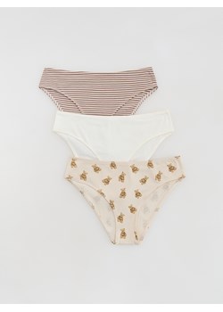 Reserved - Bawełniane majtki bikini 3 pack - beżowy - id: 441EZ-08X - marki Reserved - 186315063 Reserved - Bawełniane majtki bikini 3 pack - beżowy ze sklepu Reserved w kategorii Majtki damskie - zdjęcie 186315063