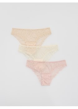 Reserved - Majtki typu figi 3 pack - kremowy - id: 432EZ-02X - marki Reserved - 186316342 Reserved - Majtki typu figi 3 pack - kremowy ze sklepu Reserved w kategorii Majtki damskie - zdjęcie 186316342