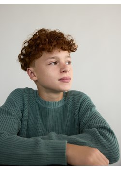 Reserved - Bawełniany sweter - morski ze sklepu Reserved w kategorii Bluzy chłopięce - zdjęcie 186318961