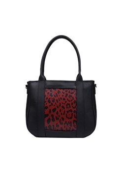 -czarna torebka damska skórzana  z wymienna wstawką shopper Scarlett ze sklepu Słoń Torbalski w kategorii Torby Shopper bag - zdjęcie 186319502