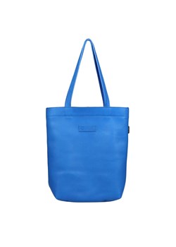niebieska torebka damska skórzana z zamykaną komorą na zamek shopperka ze sklepu Słoń Torbalski w kategorii Torby Shopper bag - zdjęcie 186319562