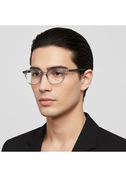 Okrągłe oprawki korekcyjne okulary zerówki TR-97 szary transparentny ze sklepu Stylion w kategorii Oprawki do okularów damskie - zdjęcie 186319773