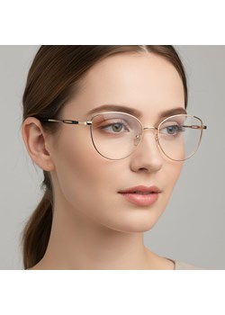 Damskie okulary zerówki oprawki korekcyjne kocie oczy Flex 888 złoto-czarne ze sklepu Stylion w kategorii Oprawki do okularów damskie - zdjęcie 186319780