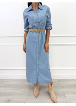 Jasnobłękitna Jeansowa Sukienka z Paskiem - id: 23068181 - marki Modnakiecka.pl - 186319930 Jasnobłękitna Jeansowa Sukienka z Paskiem ze sklepu ModnaKiecka.pl w kategorii Sukienki - zdjęcie 186319930