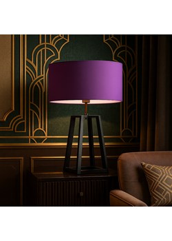 Czarna lampa stołowa w stylu vintage THOR z fioletowym abażurem - id: 5482 - marki Ciekot Partners Sp. Z O. O. - 186320793 Czarna lampa stołowa w stylu vintage THOR z fioletowym abażurem ze sklepu Lysne w kategorii Lampy stołowe - zdjęcie 186320793