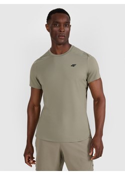 Męska koszulka treningowa 4F 4FWAW25TFTSM1458 - khaki ze sklepu Sportstylestory.com w kategorii T-shirty męskie - zdjęcie 186321320