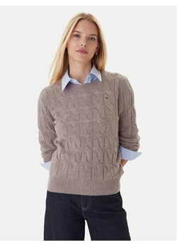Tommy Hilfiger Sweter WW0WW43586 Beżowy Regular Fit ze sklepu MODIVO w kategorii Swetry damskie - zdjęcie 186323083