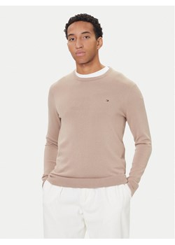 Tommy Hilfiger Sweter Essential Ssnl MW0MW39999 Beżowy Regular Fit ze sklepu MODIVO w kategorii Swetry męskie - zdjęcie 186323131
