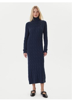 Tommy Hilfiger Sukienka dzianinowa WW0WW46429 Granatowy Slim Fit ze sklepu MODIVO w kategorii Sukienki - zdjęcie 186323162