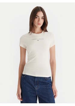 Tommy Jeans T-Shirt Bling Linear DW0DW21550 Biały Slim Fit ze sklepu MODIVO w kategorii Bluzki damskie - zdjęcie 186323282