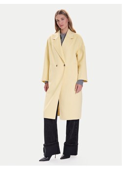 ViCOLO Płaszcz wełniany TF0003 Żółty Regular Fit ze sklepu MODIVO w kategorii Płaszcze damskie - zdjęcie 186323370