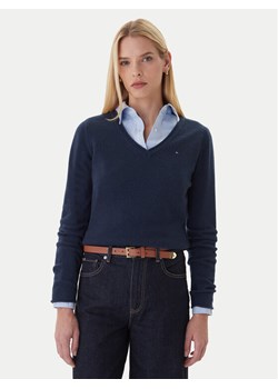 Tommy Hilfiger Sweter WW0WW43505 Granatowy Regular Fit ze sklepu MODIVO w kategorii Swetry damskie - zdjęcie 186323462