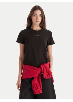 Tommy Jeans T-Shirt Linear DW0DW21964 Czarny Regular Fit ze sklepu MODIVO w kategorii Bluzki damskie - zdjęcie 186323523