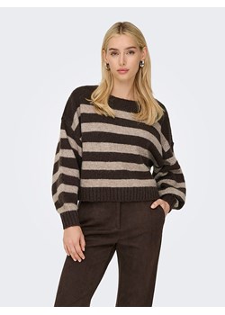 ONLY Sweter w kolorze ciemnobrązowo-beżowym ze sklepu Limango Polska w kategorii Swetry damskie - zdjęcie 186327134