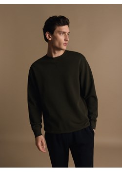 Reserved - Bawełniana bluza oversize - ciemnozielony ze sklepu Reserved w kategorii Bluzy męskie - zdjęcie 186330530