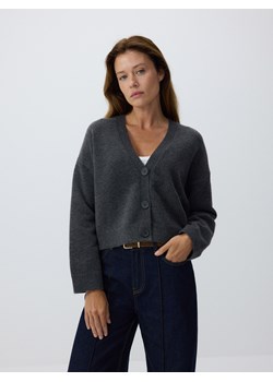 Reserved - Kardigan z domieszką wełny - ciemnoszary ze sklepu Reserved w kategorii Swetry damskie - zdjęcie 186330791