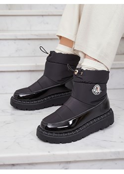 Royalfashion Wsuwane śniegowce damskie w czarnym kolorze Ireda ze sklepu royalfashion.pl w kategorii Śniegowce damskie - zdjęcie 186332884