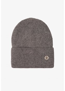 Szara Czapka Beanie z Dodatkiem Angory i Metaliczną Aplikacją Delathor ze sklepu renee.pl w kategorii Czapki zimowe damskie - zdjęcie 186333002