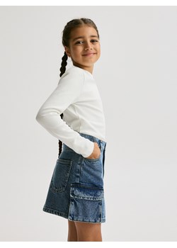 Reserved - Jeansowa spódnica z kieszeniami cargo - niebieski ze sklepu Reserved w kategorii Spódnice dziewczęce - zdjęcie 186333241