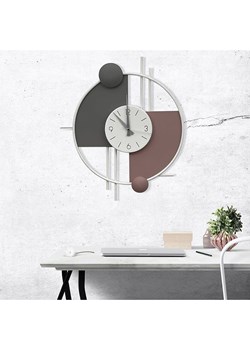ABERTO DESIGN Zegar ścienny w kolorze szaro-jasnobrązowym - 55 x 65 cm ze sklepu Limango Polska w kategorii Zegary - zdjęcie 186335080